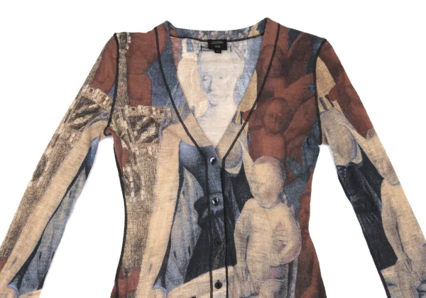 Jean Paul GAULTIER FEMME Maria Print Wool Knit Cardigan K-162493_003
