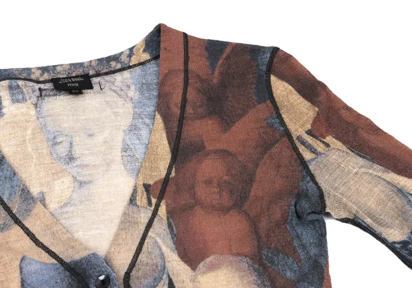 Jean Paul GAULTIER FEMME Maria Print Wool Knit Cardigan K-162493_005