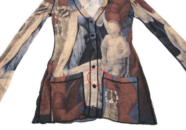 Jean Paul GAULTIER FEMME Maria Print Wool Knit Cardigan K-162493_009