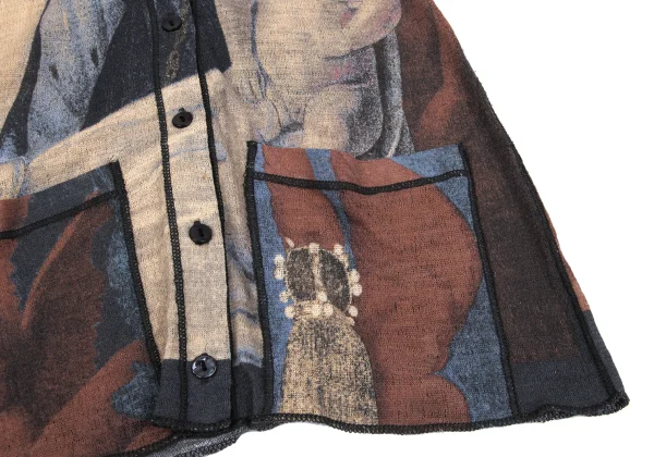 Jean Paul GAULTIER FEMME Maria Print Wool Knit Cardigan K-162493_012