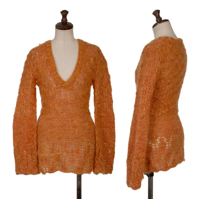 Jean Paul GAULTIER FEMME Nylon Wool V-neck Knit
