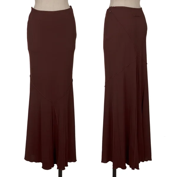 Jean Paul GAULTIER FEMME Cotton Bias Switching Skirt Bordeaux 40 K-162497_001