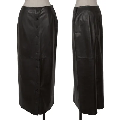 Jean Paul GAULTIER FEMME Front Button Lamb Leather Skirt