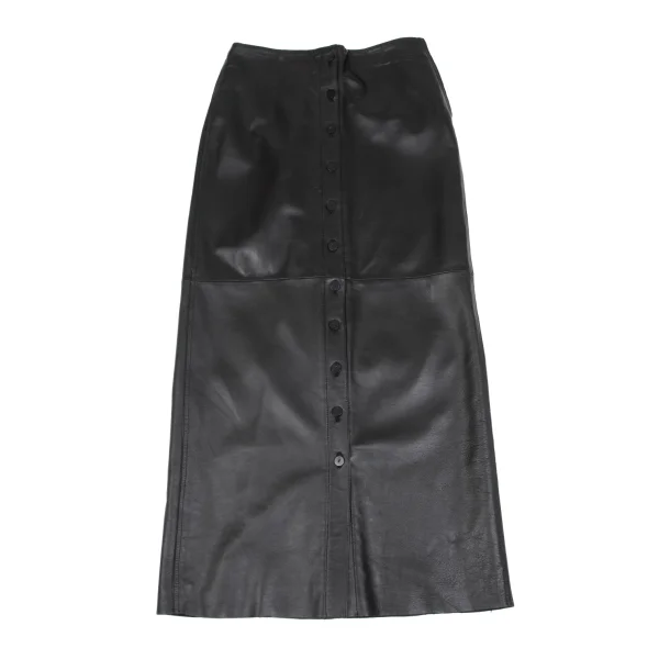 Jean Paul GAULTIER FEMME Front Button Lamb Leather Skirt K-162499_002