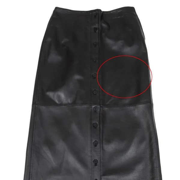 Jean Paul GAULTIER FEMME Front Button Lamb Leather Skirt K-162499_003
