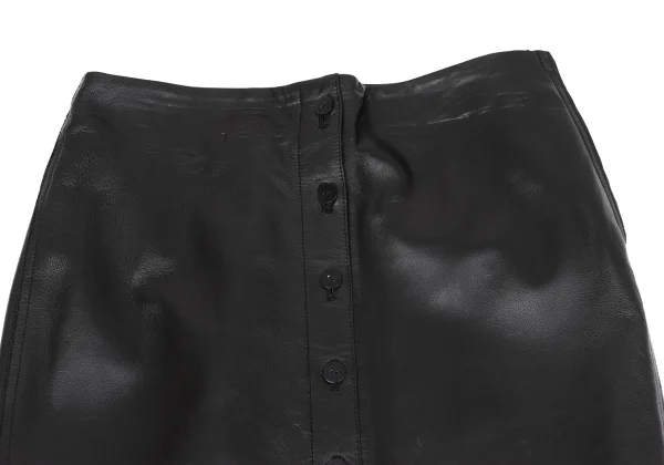 Jean Paul GAULTIER FEMME Front Button Lamb Leather Skirt K-162499_005