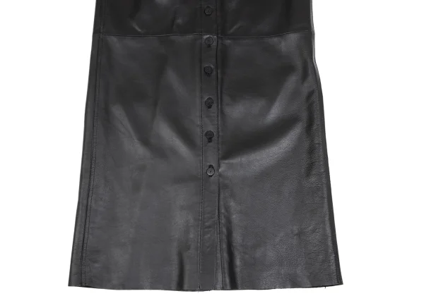 Jean Paul GAULTIER FEMME Front Button Lamb Leather Skirt K-162499_007