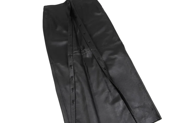 Jean Paul GAULTIER FEMME Front Button Lamb Leather Skirt K-162499_009