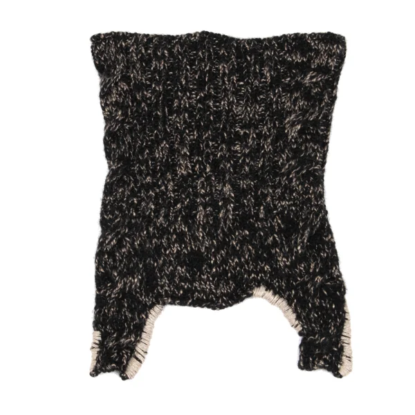 Yohji Yamamoto POUR HOMME Wool Neck Warmer Black,Beige 3 K-162502_001