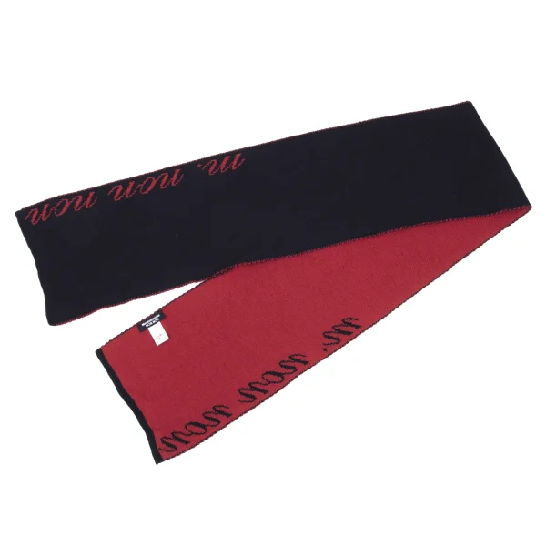Mademoiselle NON NON Wool Acrylic Knit Stole Navy,Red  K-162515_001