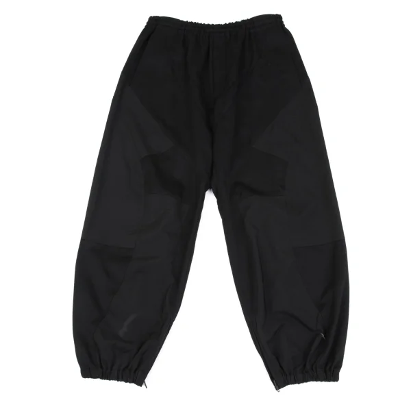 Y's.... Patchwork Hem Gather Pants Black 2 K-162520_001