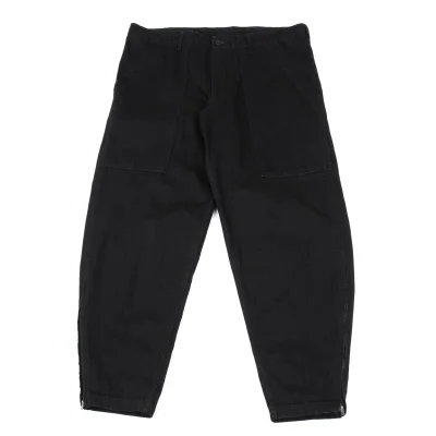 BLACK Scandal Yohji Yamamoto Hem Zip Baker Denim Pants