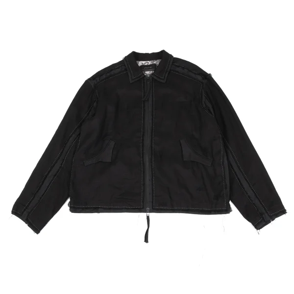 Professor. E Linen Cotton Pasted Clash Blouson Black 50 K-162522_001