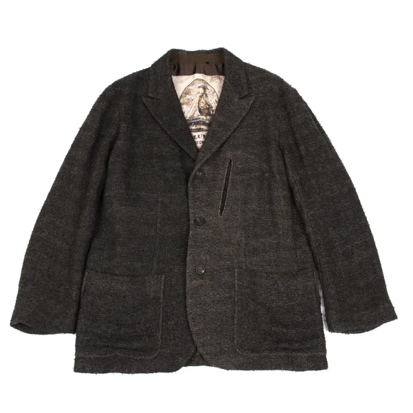 ZIGGY CHEN Pocket Design Heavy Linen Jacket Brown 46 K-162523_001
