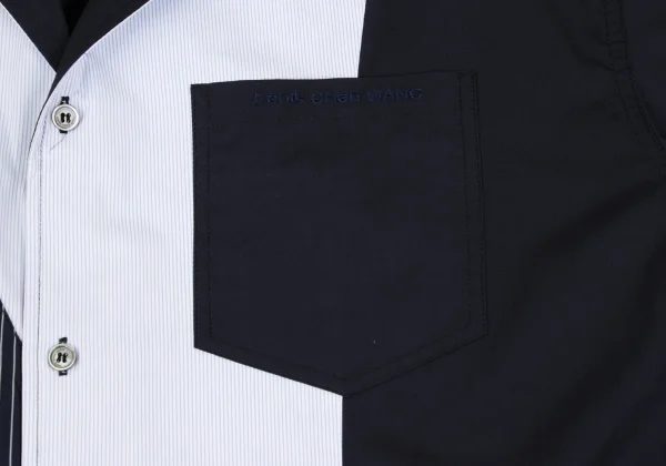 FENG CHEN WANG Cotton Patchwork Open Collar Shirt K-162526_005