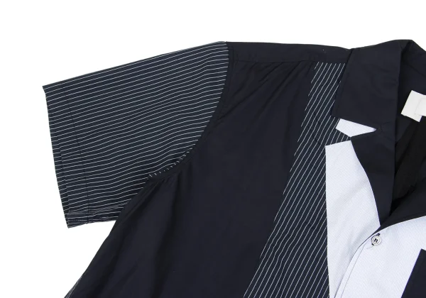FENG CHEN WANG Cotton Patchwork Open Collar Shirt K-162526_007