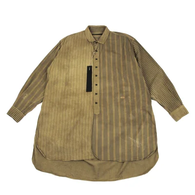 KLASICA Dyed Cotton Stripe Long Shirt