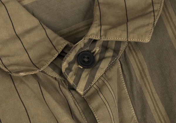 KLASICA Dyed Cotton Stripe Long Shirt K-162528_003