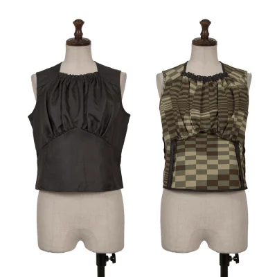 COMME des GARCONS Reversible Camouflage Lining Zip Sleeveless Top 