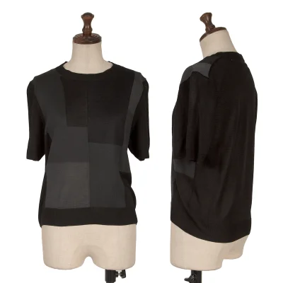 COMME des GARCONS Patchwork Short Sleeve Knit Top