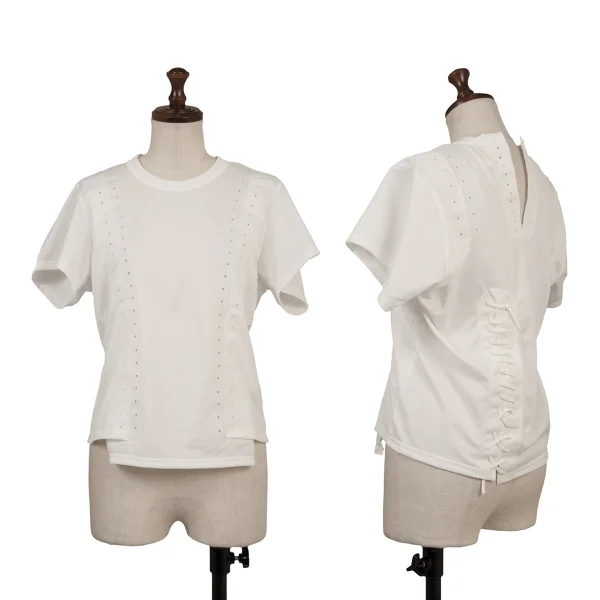 COMME des GARCONS Loop Design Pique Short Sleeves T-shirt White M K-162541_001