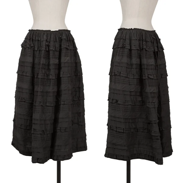 COMME des GARCONS Silk Blended Tiered skirt Black M K-162544_001