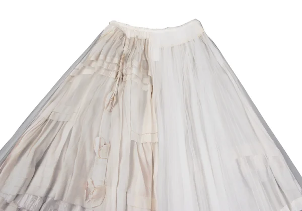 COMME des GARCONS Silk Transfer Printed Tulle Skirt K-162545_003