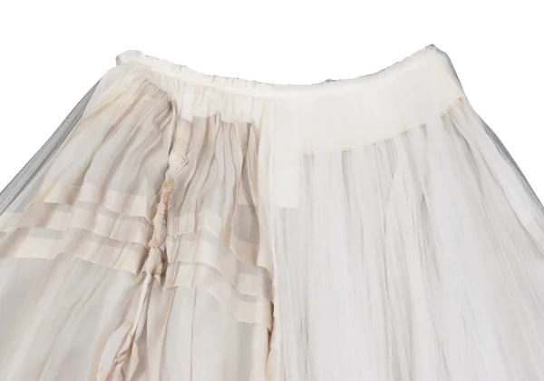 COMME des GARCONS Silk Transfer Printed Tulle Skirt K-162545_004
