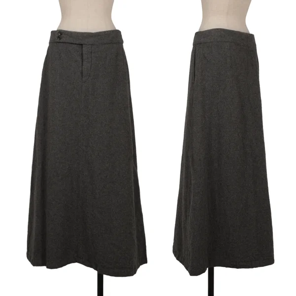 COMME des GARCONS Fulling Wool Long Skirt Grey M K-162547_001