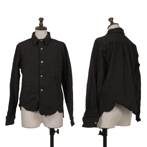 robe de chambre COMME des GARCONS Dyed Round Hem Poly Fulling Shirt Black M K-162552_001