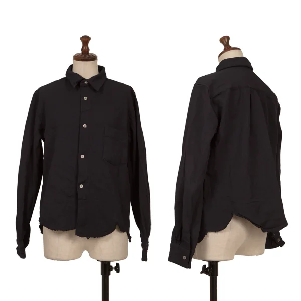 robe de chambre COMME des GARCONS Dyed Round Hem Poly Fulling Shirt Navy M K-162553_001