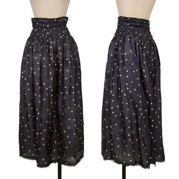 robe de chambre COMME des GARCONS Silk Dot Print Gather Long Skirt Navy S-M K-162554_001