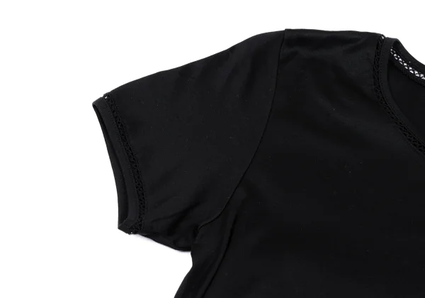 Burberrys' Openwork knit trim T-shirt K-162558_004
