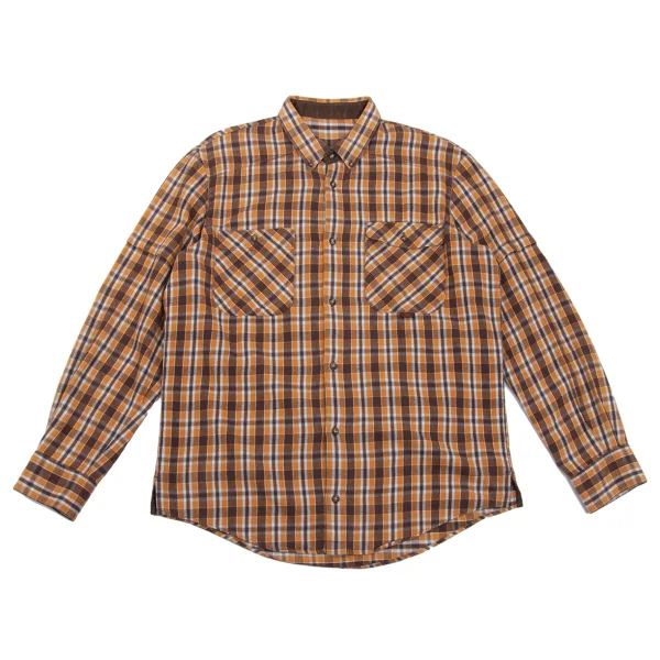 PAPAS&SONS Cotton Check Flannel Shirt Orange 48M K-162559_001