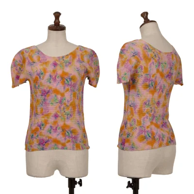 ISSEY MIYAKE me Marble Printed Stretch Pleats T Shirt