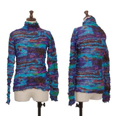 ISSEY MIYAKE FETE Multi Print Wrinkled Pleats Top