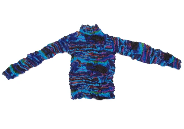 ISSEY MIYAKE FETE Multi Print Wrinkled Pleats Top K-162568_011