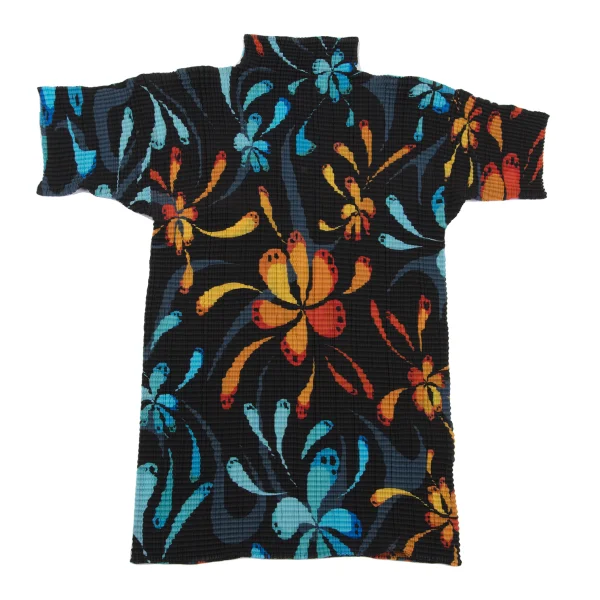 ISSEY MIYAKE FETE Flower Printed Pleats High-neck T-shirt K-162569_002