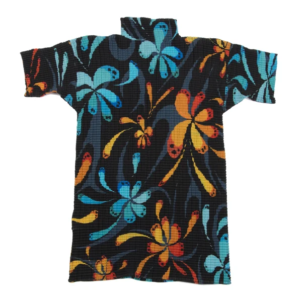 ISSEY MIYAKE FETE Flower Printed Pleats High-neck T-shirt K-162569_010