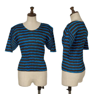 PLEATS PLEASE Stripe Printed T Shirt