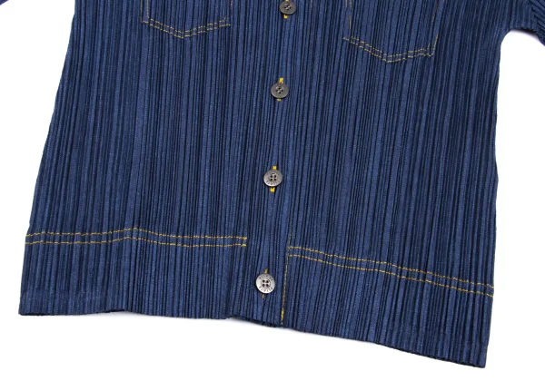 PLEATS PLEASE Denim Printed Shirt Jacket K-162572_010