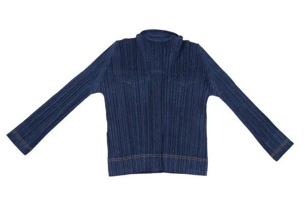 PLEATS PLEASE Denim Printed Shirt Jacket K-162572_012