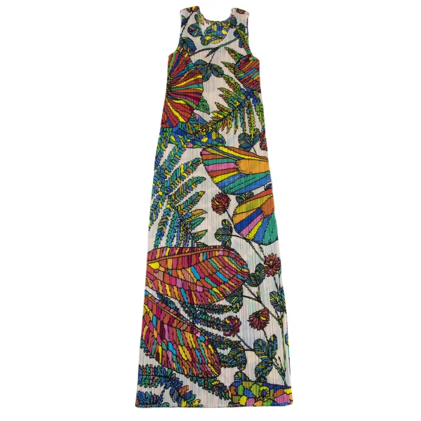 PLEATS PLEASE Botanical Printed Sleeveless Dress K-162573_002