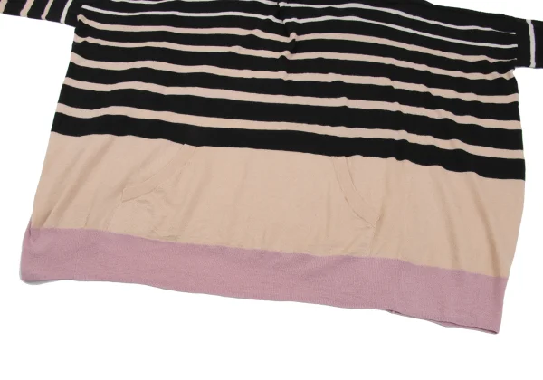 TSUMORI CHISATO Open-shoulder Stripe Flare Knit Sweater K-162576_009