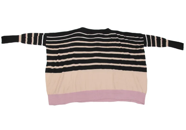 TSUMORI CHISATO Open-shoulder Stripe Flare Knit Sweater K-162576_012
