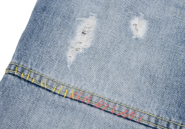 TSUMORI CHISATO Colorful Stitch Damage Denim Skirt K-162577_010