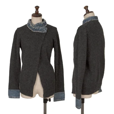 A/T Denim Switching Knit Cardigan