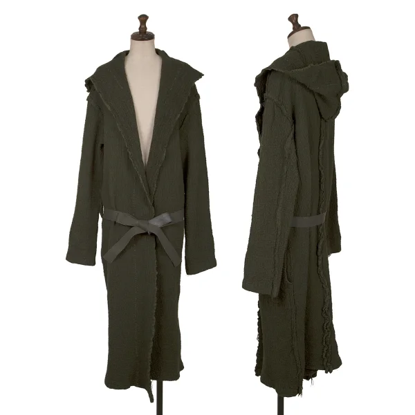 ISSEY MIYAKE me Cauliflower Belted Coat Dark Green F K-162582_001