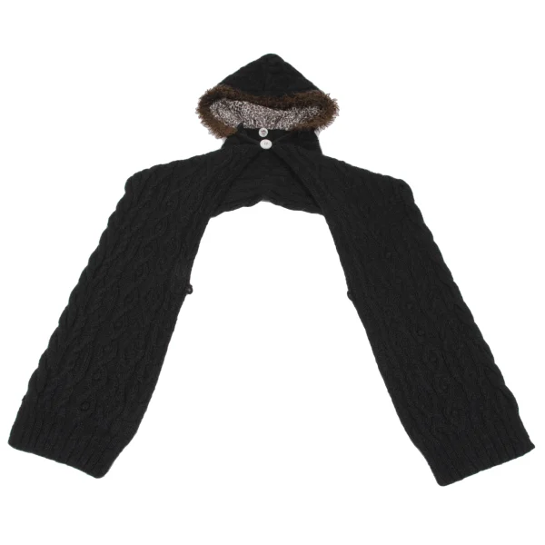 sunao kuwahara Faux Fur Hooded Scarf K-162584_002
