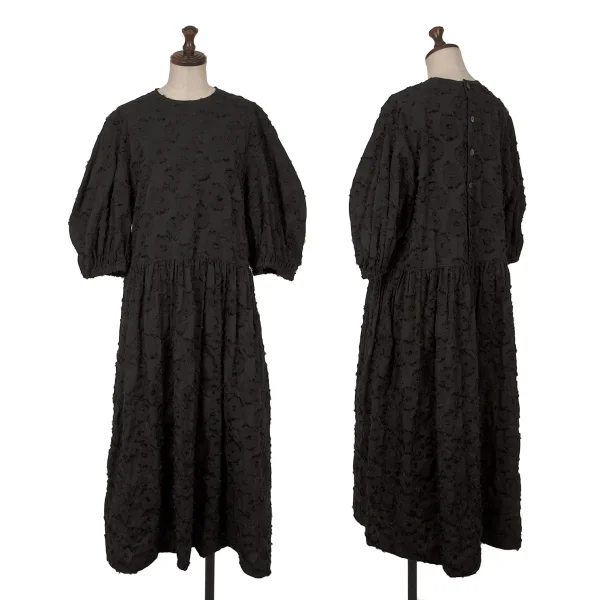 tao Fringe Jacquard Back Open Dress Black M K-162585_001